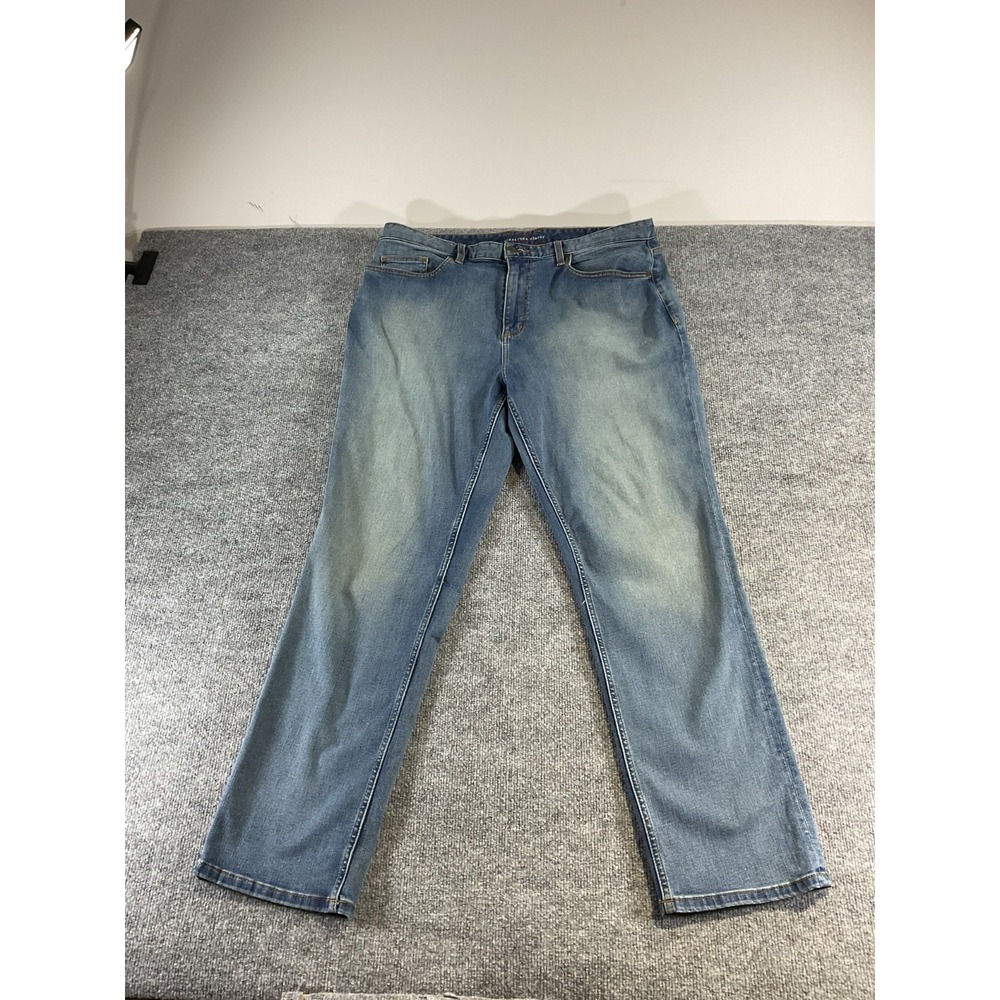Johnston & Murphy Men's 38x32 Regular Fit Blue Stretch Jeans Casual Denim Straig